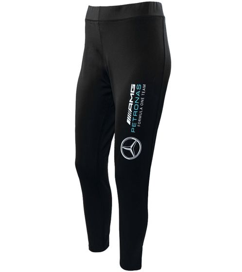 Mercedes-Benz AMG Petronas F1 Damen Leggings mit großem AMG Petronas Logo Print Sport-Hose Fitness-Leggings 701225450 001 Schwarz