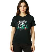 Mercedes-Benz AMG Petronas F1 George women's T-shirt with George Russel lettering 63 cotton shirt 701220867 001 black