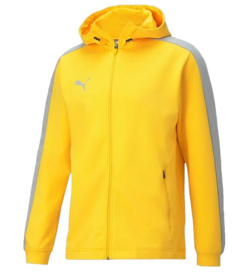 PUMA Bball Zip Up JKT men's hooded jacket sports jacket basketball jacket 605072 03 yellow