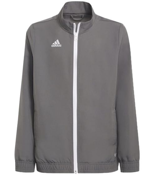 adidas Entrada 22 children's sports jacket with AEROREADY technology for boys and girls fitness jacket H57539 light grey/white