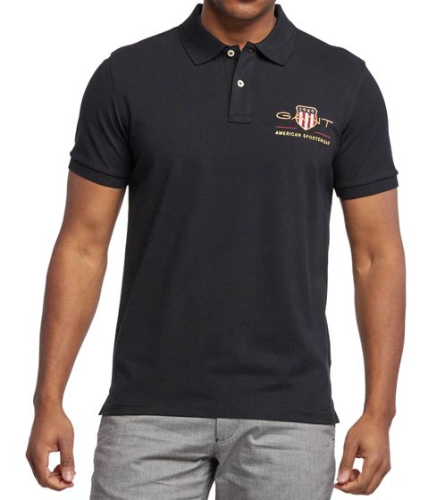 GANT Men's Polo Shirt Regular Fit Polo Shirt Cotton Shirt 2002014 5 Black