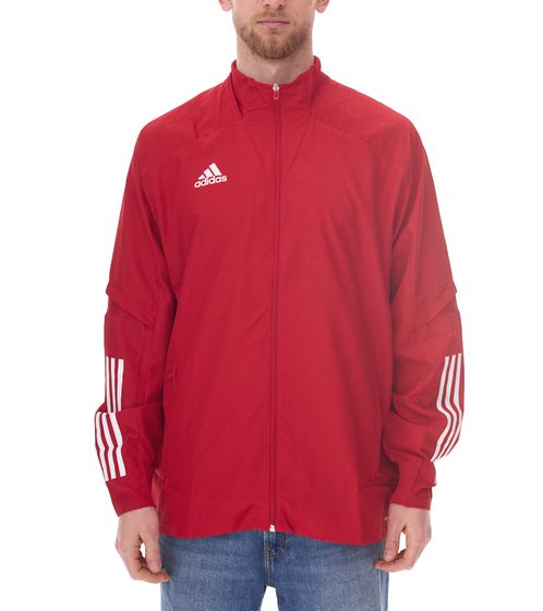 adidas Condivo 20 Herren Trainings-Jacke mit AEROREADY-Technologie Fußball-Jacke Sport-Jacke Fitness-Kleidung ED9248 Rot/Weiß