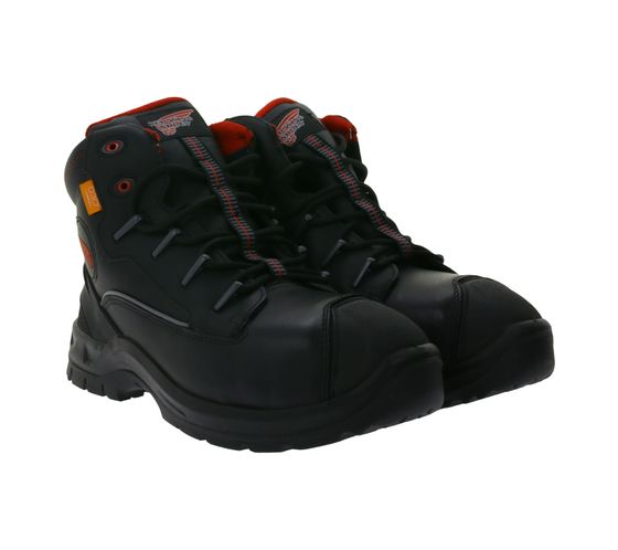 RED WING SHOES PetroKing SB Sicherheits-Schuhe mit TredMax-Sohle und ForceGuard-System Arbeits-Stiefel mit D30-Technologie Factory Second Schnür-Boots 3204 Schwarz