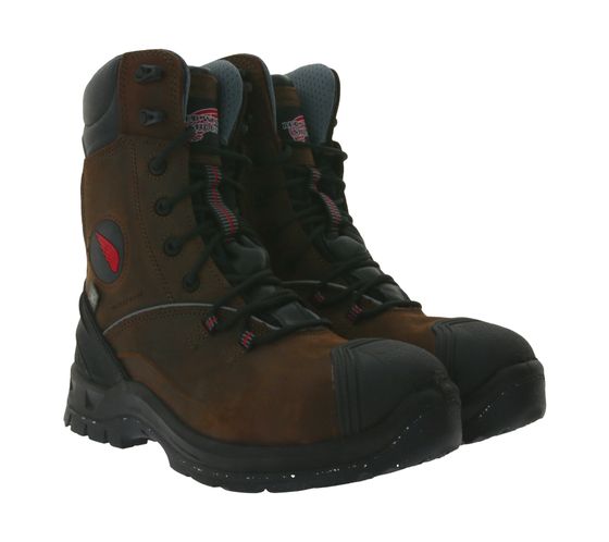 RED WING SHOES PetroKing S3 Sicherheits-Schuhe mit TredMax-Sohle und ForceGuard-System Arbeits-Stiefel Winter-Schuhe Factory Second Schnür-Boots 3238 Braun/Schwarz