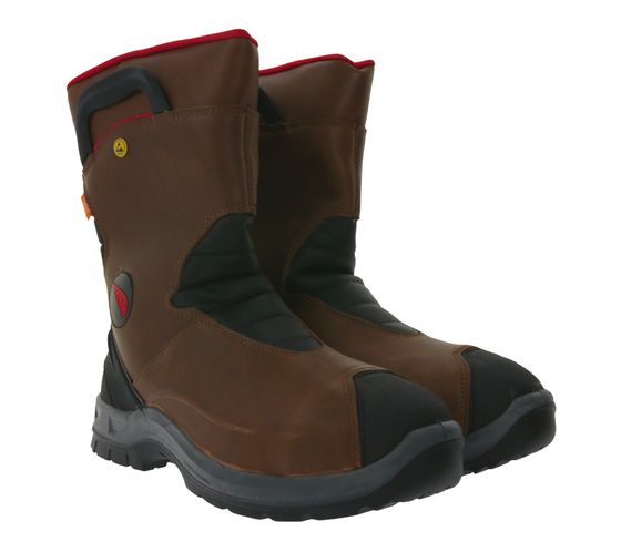 RED WING SHOES PetroKing SB Sicherheits-Schuhe mit TredMax-Sohle und ForceGuard-System Arbeits-Stiefel mit D30-Technologie Factory Second Schlupf-Boots 3214 Braun/Schwarz