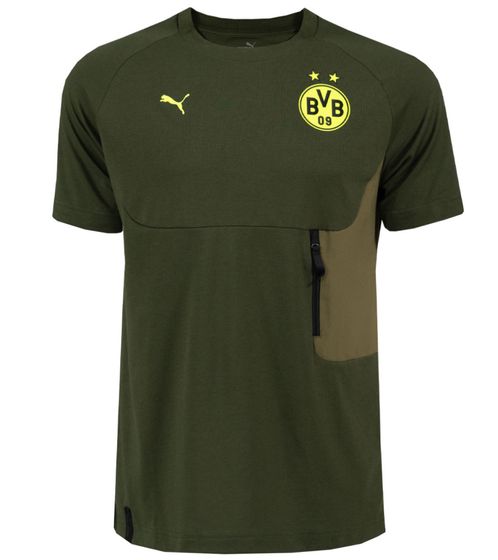 PUMA Borussia Dortmund Pumatech T-Shirt Pocket 2024-2025 Herren T-Shirt BVB Fan-Shirt 778792 10 Dunkelgrün