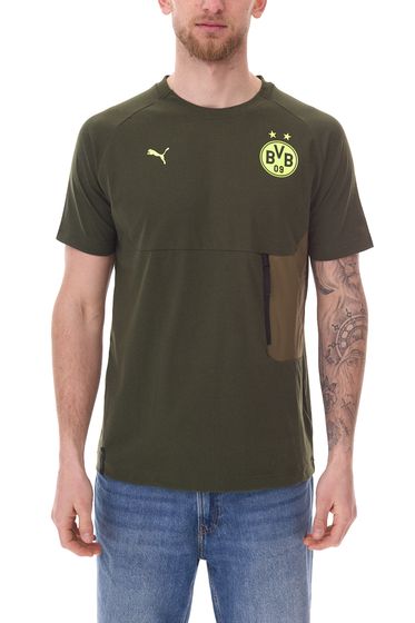 PUMA Borussia Dortmund Pumatech T-Shirt Pocket 2024-2025 Men's T-Shirt BVB Fan Shirt 778792 10 Dark Green