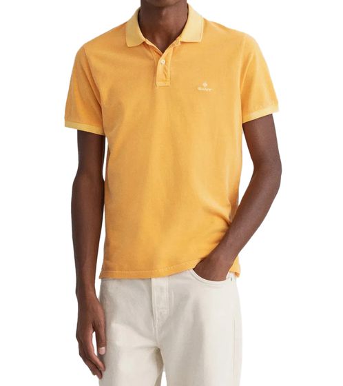 GANT Sunfaded Brimstone Yellow Men's Polo Shirt Regular Fit Cotton Shirt Pastel Short Sleeve Polo Shirt 2052028 749 Yellow