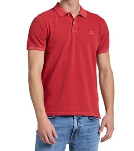 GANT Sunfaded Equestrian Red Men's Polo Shirt Regular Fit Cotton Shirt Pastel Short Sleeve Polo Shirt 2052028 630 Red