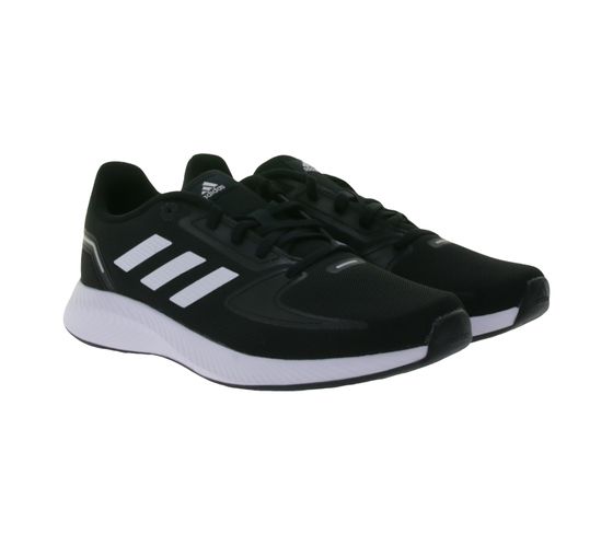 adidas RUNFALCON 2.0 Damen und Kinder Freizeit-Schuhe mit abriebfester Außensohle Turnschuhe für Jungen und Mädchen Alltags-Sneaker Lauf-Schuhe Schnür-Schuhe FY9495 Schwarz/Weiß