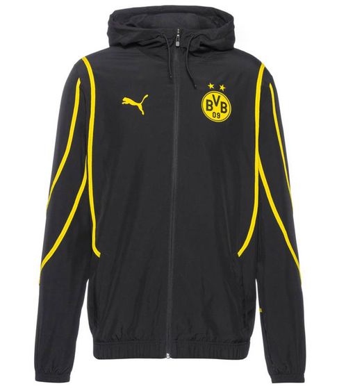 PUMA Borussia Dortmund Prematch Trainingsjacke Herren Aufwärm-Jacke Fußball-Jacke mit Drycell-Technologie 777601 02 Schwarz