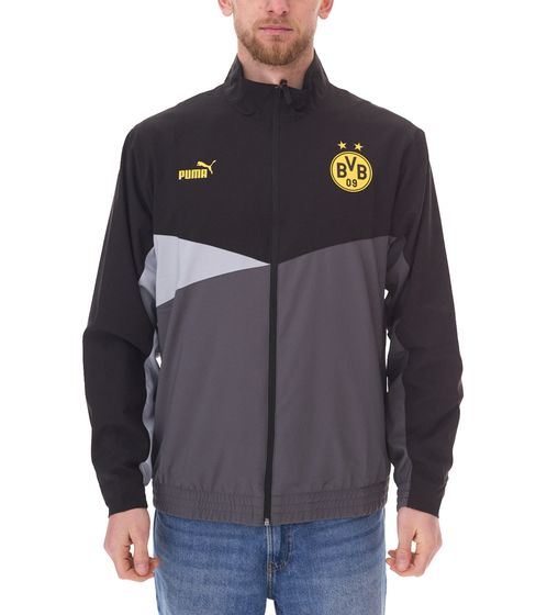 PUMA BVB Borussia Dortmund Woven Men's Training Jacket Warm-up Jacket Football Jacket with Drycell Technology 777101 01 Black