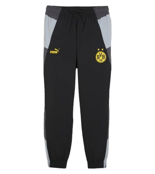 PUMA BVB Dortmund Woven Jogginghose Herren Trainingshose Fußball Fan-Hose mit DryCell 777108 01 Schwarz