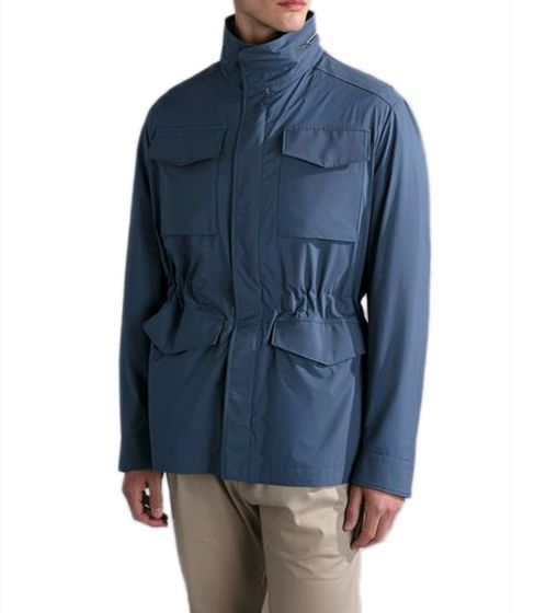 Veste d'extérieur déperlante pour homme PAUL & SHARK, col montant avec capuche rabattable, veste de transition 24412603 635 Bleu