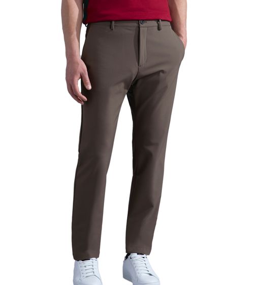 Pantalon chino pour homme PAUL & SHARK Pantalon plissé coupe régulière en tissu extensible dynamique Pantalon 13314096 661 Marron