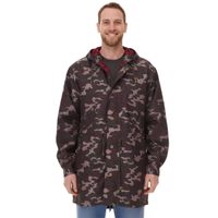 Cavallo de Ferro men's parka in camouflage look, autumn jacket with hood, transitional jacket CSJA002 green/black/red