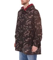 Parka pour homme Cavallo de Ferro au look camouflage Veste d'automne avec capuche Veste de transition CSJA002 Vert/Noir/Rouge