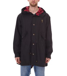 Veste Parka d'automne à capuche pour homme Cavallo de Ferro Veste de transition CSJA002 Noir