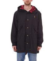 Cavallo de Ferro Men's Parka Autumn Jacket with Hood Transition Jacket CSJA002 Black