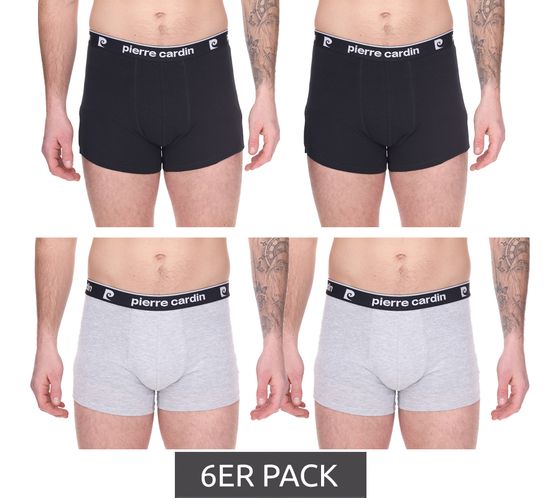 Lot de 6 Boxers Homme Pierre Cardin en Coton Sous-Vêtements R808 Noir ou Gris