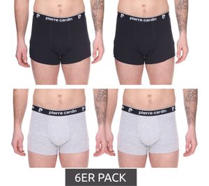 6er Pack Pierre Cardin Herren Baumwoll-Boxershorts Unterwäsche R808 Schwarz oder Grau