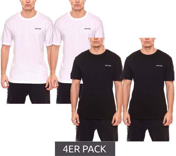 Pack of 4 HECHTER STUDIO men's round neck cotton T-shirt NI58100 700 white or black