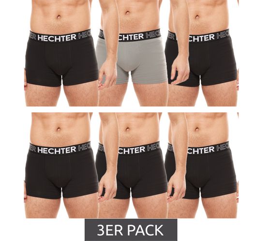 Pack of 3 HECHTER STUDIO Men's Boxer Shorts Cotton Underwear Black, Grey