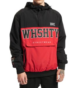 WHO SHOT YA? Hypnotize Herren Windbreaker im Colorblock-Look Übergangs-Jacke Schlupf-Jacke W8YJA130 Schwarz/Rot