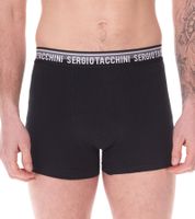 Confezione da 2 boxer da uomo Sergio Tacchini con elastico bicolore e scritta bianca Mutande in cotone 160gsm 23.0000.974 Nero/Bianco, Nero/Grigio o Nero Confezione da 2 boxer da uomo Sergio Tacchini con elastico bicolore e scritta bianca Mutande in cotone 160gsm 23.0000.974 Nero/Bianco, Nero/Grigio o Nero