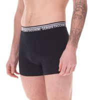 Confezione da 2 boxer da uomo Sergio Tacchini con elastico bicolore e scritta bianca Mutande in cotone 160gsm 23.0000.974 Nero/Bianco, Nero/Grigio o Nero Confezione da 2 boxer da uomo Sergio Tacchini con elastico bicolore e scritta bianca Mutande in cotone 160gsm 23.0000.974 Nero/Bianco, Nero/Grigio o Nero