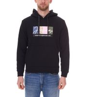 JACK & JONES Herren Kapuzen-Pullover mit Baumwollanteil Langarm-Shirt mit farblichen Akzenten 12262421 Schwarz JACK & JONES Herren Kapuzen-Pullover mit Baumwollanteil Langarm-Shirt mit farblichen Akzenten 12262421 Schwarz