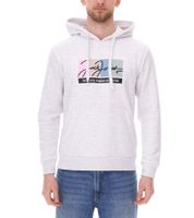 JACK & JONES Herren Kapuzen-Pullover mit Baumwollanteil Langarm-Shirt mit farblichen Akzenten 12262421 Weiß