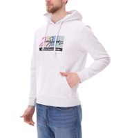 JACK & JONES Herren Kapuzen-Pullover mit Baumwollanteil Langarm-Shirt mit farblichen Akzenten 12262421 Weiß
