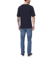 JACK & JONES Herren Rundhals-Shirt Baumwoll-Shirt T-Shirt Kurzarm-Shirt 12258883 Dunkelblau//Beige