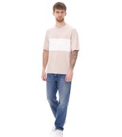 JACK & JONES Uomo Girocollo Camicia Cotone T-Shirt Manica Corta Camicia 12258883 Beige