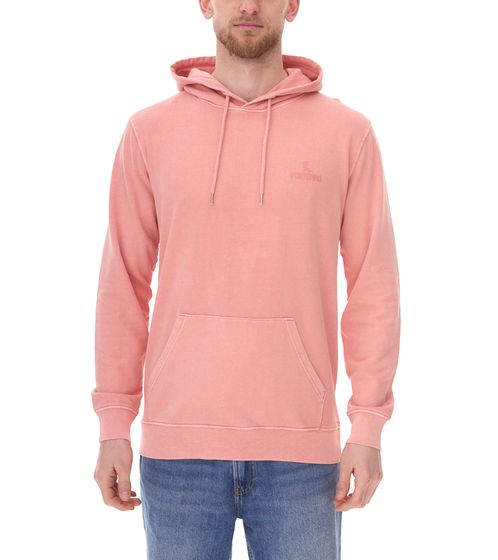 PORTOFINO Herren schlichter Kapuzen-Pullover Baumwoll-Hoodie Langarm-Shirt PF300-006 Lachs-Rosa