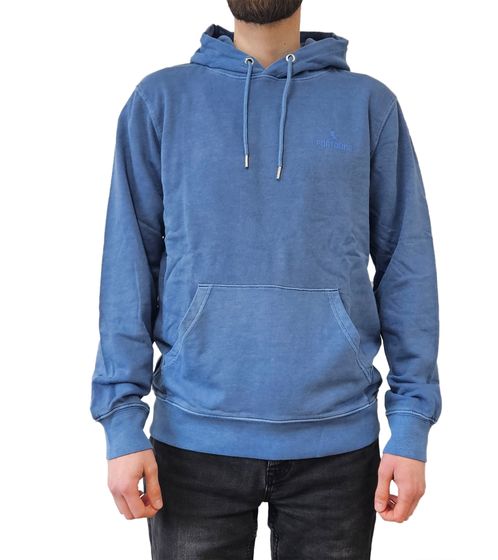 Pull à capuche uni pour homme PORTOFINO en coton à manches longues PF300-005 Bleu