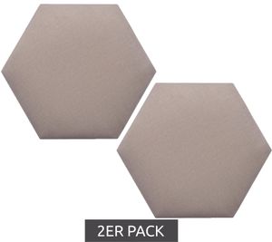 2er Pack OBI Wandkissen Hexagon 30x30cm Wandpolster Wandgestaltung Wandverkleidung Creme