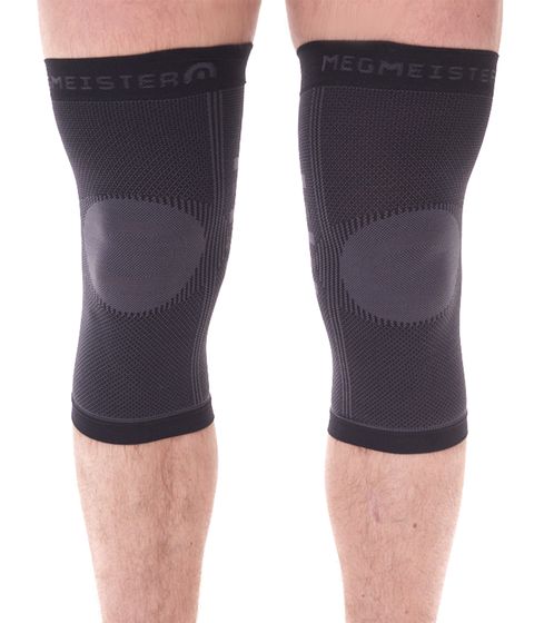 megmeister Knie Kompressions-Manschette Beinlinge 23-32 mmHg Kniewärmer MER001 Schwarz/Grau