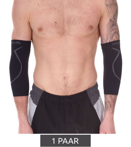 1 pair megmeister elbow compression sleeve leg warmers 23-32 mmHg elbow warmers MER002 Black/Gray