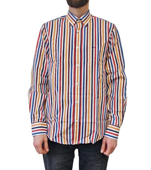 PAUL & SHARK men's business shirt, colorful leisure shirt, striped everyday shirt 13313051JB 002 blue/red/orange