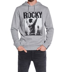 Sweat à capuche homme COURSE Rocky au design chiné Pull à capuche avec grand imprimé photo Rocky et patch Pull en coton 4860 Gris Sweat à capuche homme COURSE Rocky au design chiné Pull à capuche avec grand imprimé photo Rocky et patch Pull en coton 4860 Gris