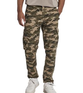 Pantalones cargo Jolan REDEFINED REBEL para hombre con aspecto utilitario, de algodón anti-fit, hasta el tobillo con cordón ajustable en la pernera 226027 Camuflaje
