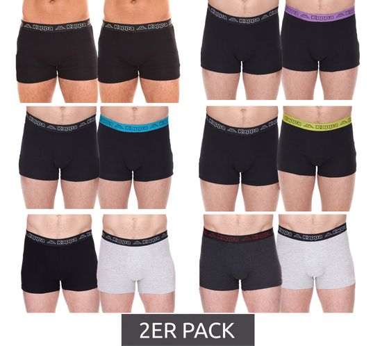 2er Pack Kappa Herren Boxershorts stylische Unterhosen 351K1JW Schwarz, Blau, Rot, Grau, Weiß