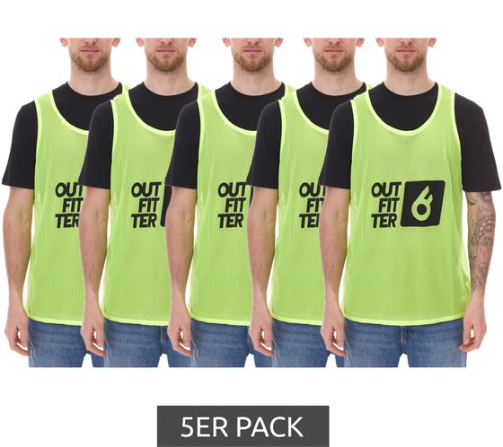 5er Pack Outfitter OCEAN FABRICS TAHI nachhaltiges Trainings-Leibchen Mannschaftssport OUT-U-3038-OTW-27 Neongelb