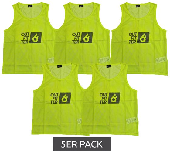 5er Pack Outfitter OCEAN FABRICS TAHI nachhaltiges Trainings-Leibchen Mannschaftssport OUT-U-3038-OTW-27 Neongelb