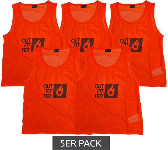 5erPack Outfitter OCEAN FABRICS TAHI nachhaltiges Trainings-Leibchen Mannschaftssport OUT-U-3038-OTW-28 Neon-Orange