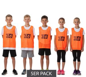 Lot de 5 gilets d'entraînement durables pour enfants OCEAN FABRICS TAHI de Outfitter, équipe de sport OUT-K-3038-OTW-28 Orange fluo