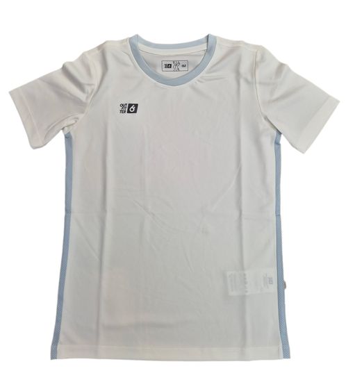 Maillot de match OCEAN FABRICS TAHI pour filles et garçons, t-shirt d'entraînement durable avec empiècements en maille, t-shirt de fitness à manches courtes, OUT-K-1046-OTW-11 crème-blanc