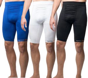 megmeister Herren Kompressions-Shorts mit Body-Mapping-Belüftung Rad-Shorts Antibakteriell und Geruchshemmend Kompressions-Bekleidung BC31 Blau, Schwarz oder Weiß